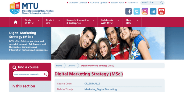 Munster Technological University - MSc in Digital Marketing Strategy